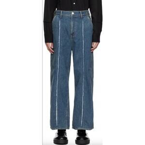 NEW Jieda Cutting Wide Denim Indigo Split Seam Jeans Japan Size 4 US Size 32